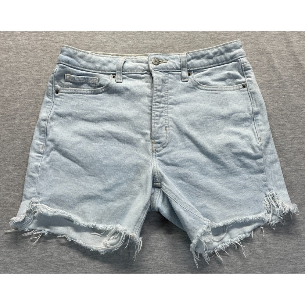 Old Navy Cut Off Shorts Womens 10 Light Blue Denim High Rise Pockets Button Fly